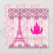 Pix Dezines la Tour eiffel/paris Einladung (Vorne/Hinten)