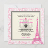 Pix Dezines la Tour eiffel/paris Einladung (Rückseite)