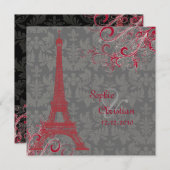 Pix Dezines la Tour eiffel/paris Einladung (Vorne/Hinten)