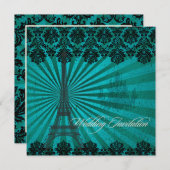 Pix Dezines la Tour eiffel/paris Einladung (Vorne/Hinten)