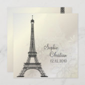 Pix Dezines la Tour eiffel/paris Einladung (Vorne/Hinten)
