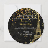 Pix Dezines la tour eiffel/paris/la nuit Einladung (Rückseite)
