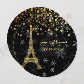 Pix Dezines la tour eiffel/paris/la nuit Einladung (Vorne/Hinten)