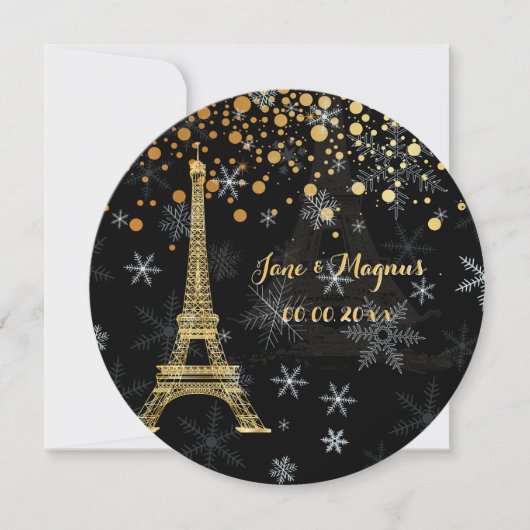 Pix Dezines la tour eiffel/paris/la nuit Einladung (Vorderseite)