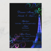 Pix Dezines la Tour eiffel/paris/Neon Lights Menükarte (Vorderseite)