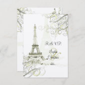 Pix Dezines la Tour Eiffel/paris RSVP Karte (Vorne/Hinten)