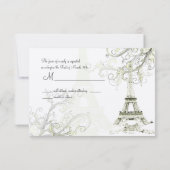 Pix Dezines la Tour Eiffel/paris RSVP Karte (Rückseite)