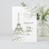 Pix Dezines la Tour Eiffel/paris RSVP Karte (Stehend Vorderseite)