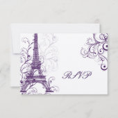 Pix Dezines la Tour Eiffel/paris RSVP Karte (Vorderseite)
