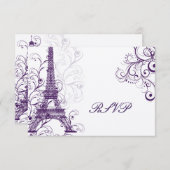 Pix Dezines la Tour Eiffel/paris RSVP Karte (Vorne/Hinten)