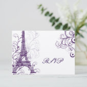 Pix Dezines la Tour Eiffel/paris RSVP Karte (Stehend Vorderseite)