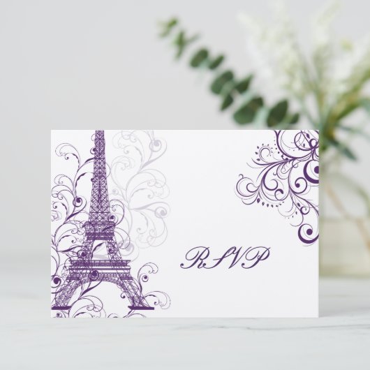 Pix Dezines la Tour Eiffel/paris RSVP Karte (Stehend Vorderseite)