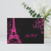 Pix Dezines la Tour Eiffel/paris RSVP Karte (Stehend Vorderseite)