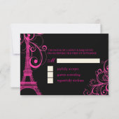 Pix Dezines la Tour Eiffel/paris RSVP Karte (Rückseite)