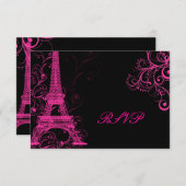 Pix Dezines la Tour Eiffel/paris RSVP Karte (Vorne/Hinten)