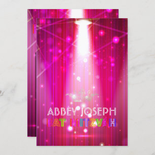 Pix Dezines Laser / Neon Lights Bat Mitzvah Einladung