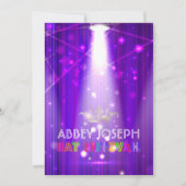 Pix Dezines Laser / Neon Lights Bat Mitzvah Einladung (Vorderseite)