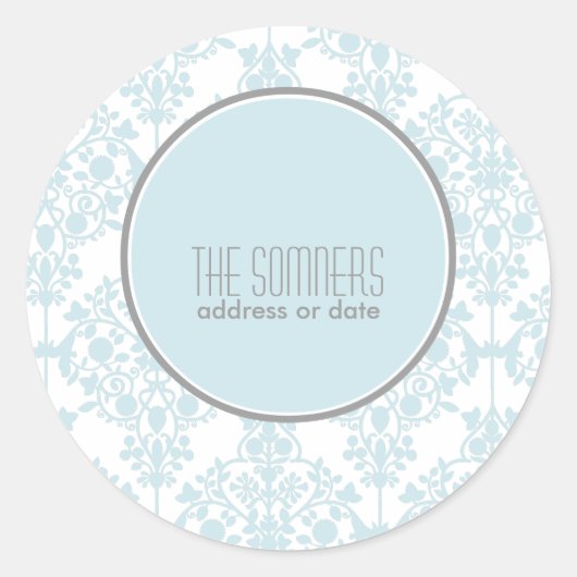 Pix Dezines leila Damask, DIY Farben Runder Aufkleber (Vorderseite)