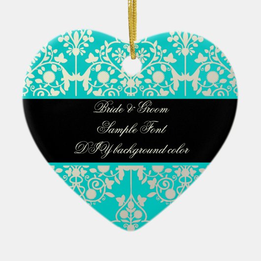 Pix Dezines leila Damask/DIY Hintergrund Keramik Ornament (Vorne)