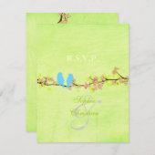 Pix Dezines LIEBT VÖGEL/DIY HINTERGRUNDFARBE RSVP Karte (Vorne/Hinten)