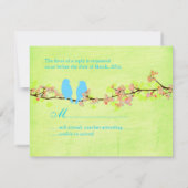 Pix Dezines LIEBT VÖGEL/DIY HINTERGRUNDFARBE RSVP Karte (Rückseite)