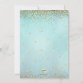 Pix Dezines Light Blue Gold Glitzer Bat Mitzvah Einladung (Rückseite)