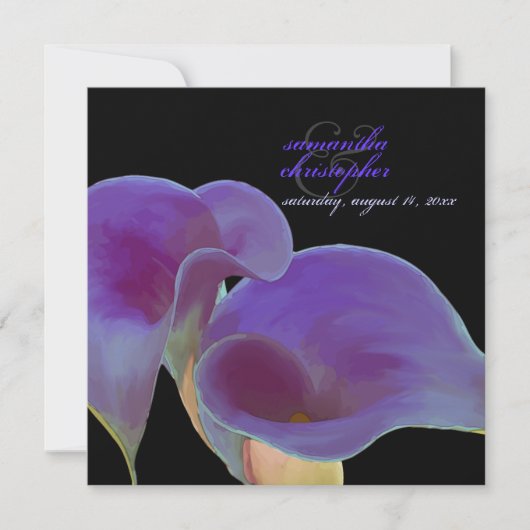 Pix Dezines lila Calla lilies/Deck Einladung (Vorderseite)