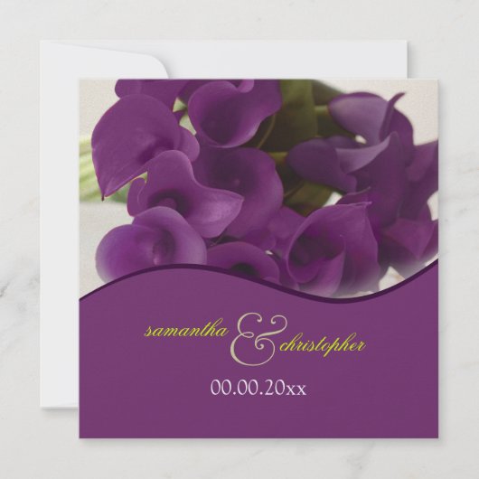 Pix Dezines lila Calla lilies/Deck Einladung (Vorderseite)