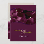 Pix Dezines lila Calla lilies/Deck Einladung (Vorne/Hinten)