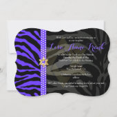Pix Dezines lila/DIY color/Zebra Bat Mitzvah Einladung (Rückseite)