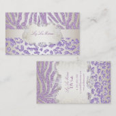 Pix Dezines lila Zebra/Leopard Visitenkarte (Vorne/Hinten)