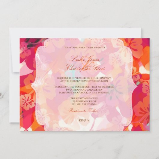 Pix Dezines Maui Hibiskus Einladung (Rückseite)