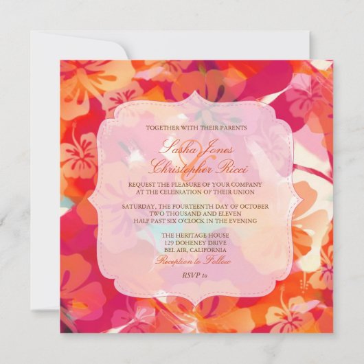 Pix Dezines Maui Hibiskus Einladung (Rückseite)