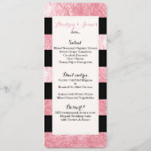 Pix Dezines Menü schwarze Streifen/rosa Erdbeere Menükarte (Rückseite)