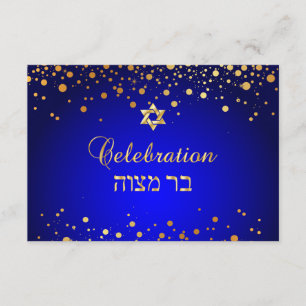 Pix Dezines Mitzvah Feier, Imitats Gold Confetti Einladung