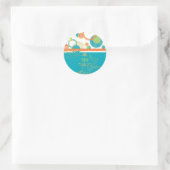 Pix Dezines Mod Bubbles, Retro Bat Mitzvah/aquamar Runder Aufkleber (Tasche)