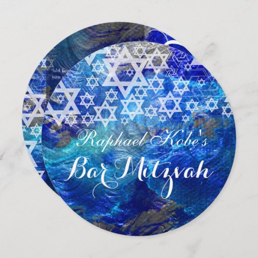 Pix Dezines /Mod stars/Bar Mitzvah Einladung (Vorne/Hinten)