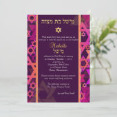 Pix Dezines Mod stars/Bat Mitzvah/diy Hintergrund Einladung (Stehend Vorderseite)