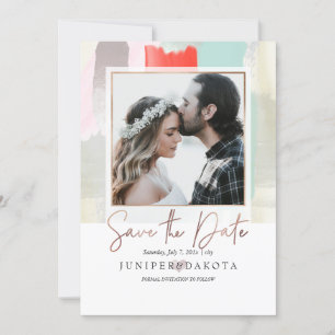 Pix Dezines Moderne Kunst, Coral+Mint Einladung