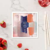 Pix Dezines Moderne Kunst, Marine und Rose Gold Serviette (Beispiel)