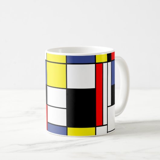 Pix Dezines Mondrian, Minimalistisch Kaffeetasse (VorderseiteRechts)