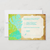 Pix Dezines monstera Blätter+Perlhühner Wirbel RSVP Karte (Rückseite)