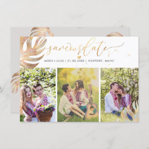 Pix Dezines Monstera Imitats Metallic Save the Dat Save The Date