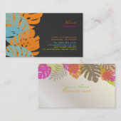 Pix Dezines Monstera, Retro-tropisches Blattwerk Visitenkarte (Vorne/Hinten)