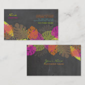 Pix Dezines Monstera, Retro-tropisches Blattwerk Visitenkarte (Vorne/Hinten)