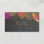 Pix Dezines Monstera, Retro-tropisches Blattwerk Visitenkarte (Rückseite)