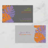 Pix Dezines Monstera, Retro-tropisches Blattwerk Visitenkarte (Vorne/Hinten)