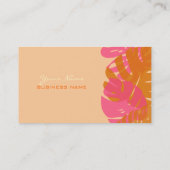 Pix Dezines Monstera, Retro-tropisches Blattwerk Visitenkarte (Rückseite)