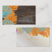 Pix Dezines Monstera, Retro-tropisches Blattwerk Visitenkarte (Vorne/Hinten)