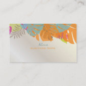 Pix Dezines Monstera, Retro-tropisches Blattwerk Visitenkarte (Rückseite)